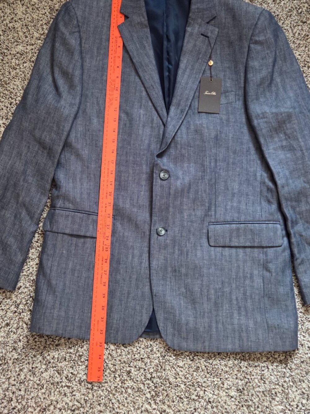 Tasso Elba 100% Linen Blazer Sport Coat Blue Stripe NWT - Picture 4 of 11